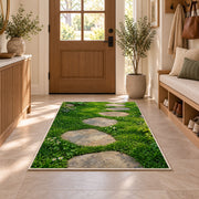 Green Garden Stone Path Rug, Meadow Nature Area Carpet for Kids Bedroom and Cozy Room Decor - image 9