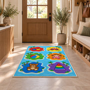 Colorful Sea Creature Shapes Rug, Blue Ocean Area Carpet for Kids Bedroom and Playroom Decor - image 9