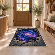 Purple Galaxy Portal Rug, Cracked Stone Cosmic Area Carpet for Bedroom and Fantasy Room Decor - image 9