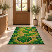 Green Tropical Leaf Path Rug, Botanical Garden Area Carpet for Kids Bedroom and Living Room Decor - image 9