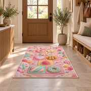 Pink Garden Shapes Rug, room view 9