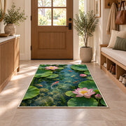 Pink Lotus Pond Rug, room view 9