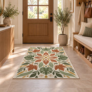 Terracotta Floral Leaves Rug, room view 9