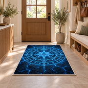 Blue Celestial Compass Rug, room view 9