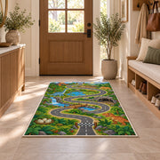 Country River Road Rug, Printed Area Carpet for Kids Bedroom and Cozy Living Room Decor - image 9