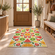 Bright Fruit Medallion Rug, Printed Area Carpet for Kids Bedroom and Cozy Living Room Decor - image 9