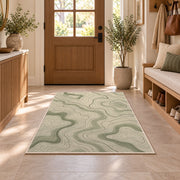 Abstract Wavy Line Area Rug, Sage Green Flowing Pattern Rug, Modern Organic Room Decor - Image 9