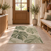 Monstera Leaf Area Rug, Sage Green Tropical Botanical Rug, Soft Neutral Room Decor - Image 9