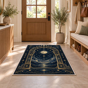 Moonlit celestial arch over the sea rug in a sunny entryway