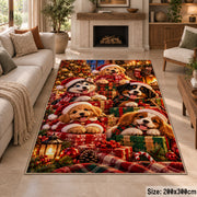 puppies with Santa hats, scarves and wrapped gifts area rug, holiday room view 8