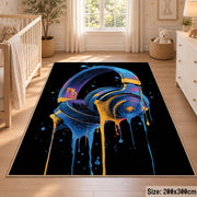 Neon Headphones area rug displayed in a nursery