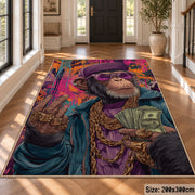 Cosmic Explorer Collage area rug displayed in a foyer