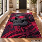 Skull Graffiti Portrait area rug displayed in a foyer
