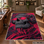 Skull Graffiti Portrait area rug displayed in a home office