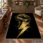 Golden Fist Lightning area rug displayed in a home office