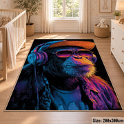 Neon Gorilla Portrait area rug displayed in a nursery