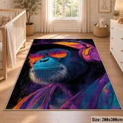 Vivid Gorilla Portrait area rug displayed in a nursery
