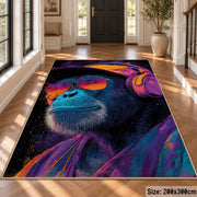 Vivid Gorilla Portrait area rug displayed in a foyer