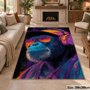 Vivid Gorilla Portrait area rug displayed in a sitting room
