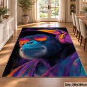 Vivid Gorilla Portrait area rug displayed in a dining room