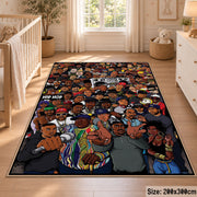 Music Crowd Illustration area rug displayed in a nursery