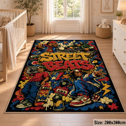 Graffiti Street Sound area rug displayed in a nursery