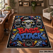 Boom Box Street Art area rug displayed in a home office