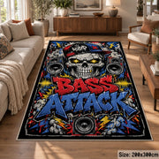 Boom Box Street Art area rug displayed in a lounge