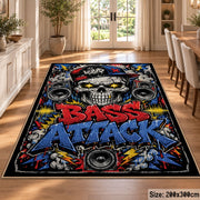 Boom Box Street Art area rug displayed in a dining room