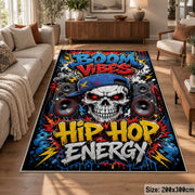 Hip Hop Energy area rug displayed in a lounge
