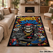 Street Art Boom Box area rug displayed in a sitting room