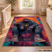 Streetwear Gorilla Portrait area rug displayed in a nursery