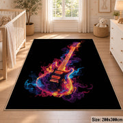 Neon Electric Guitar area rug displayed in a nursery