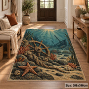 Anchor Coastal Landscape area rug shown in a entryway