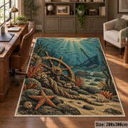 Anchor Coastal Landscape area rug shown in a home office