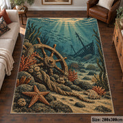 Anchor Coastal Landscape area rug shown in a living room