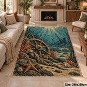 Anchor Coastal Landscape area rug shown in a sitting room