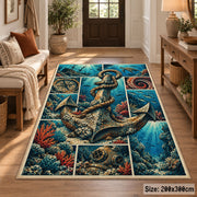 Ocean Anchor Collage area rug shown in a entryway