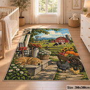 Farm Harvest Still Life area rug shown in a nursery