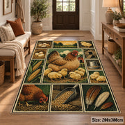 Farm Produce Patchwork area rug shown in a entryway