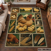 Farm Produce Patchwork area rug shown in a living room