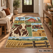 Cow Barn Pasture Rug area rug shown in a entryway