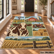 Cow Barn Pasture Rug area rug shown in a foyer