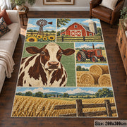 Cow Barn Pasture Rug area rug shown in a living room