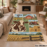 Cow Barn Pasture Rug area rug shown in a sitting room