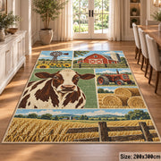 Cow Barn Pasture Rug area rug shown in a dining room