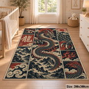 Dragon Fantasy Patchwork area rug shown in a nursery