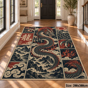 Dragon Fantasy Patchwork area rug shown in a foyer
