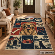Dog Kennel Portrait Grid area rug shown in a entryway