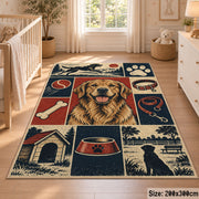 Dog Kennel Portrait Grid area rug shown in a nursery